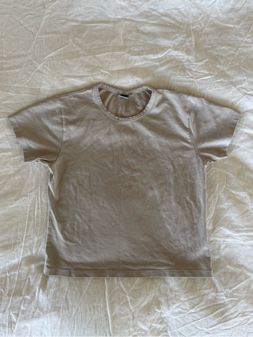 Jungmaven Isola baby tee in Light Taupe